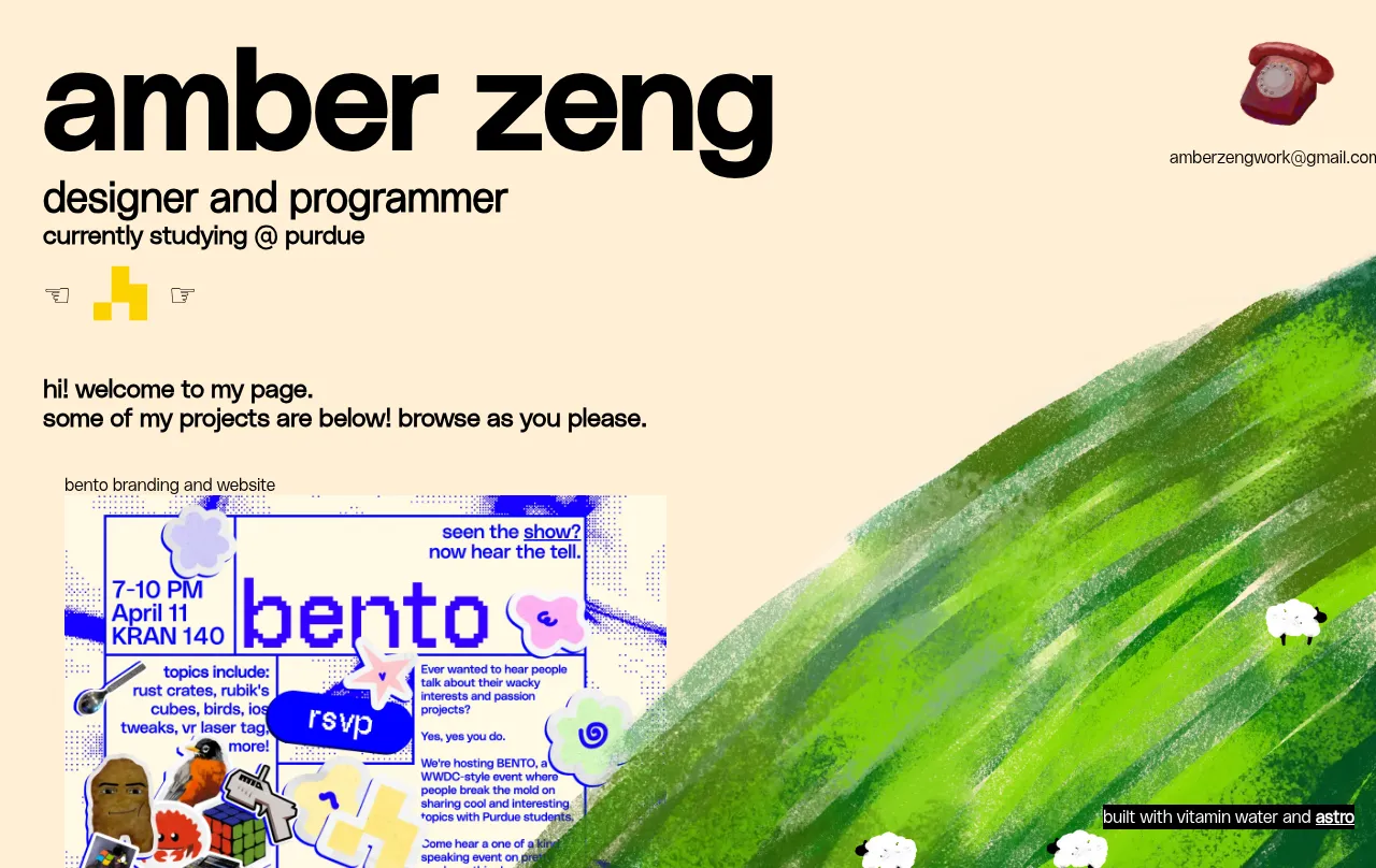 Preview of amber's website