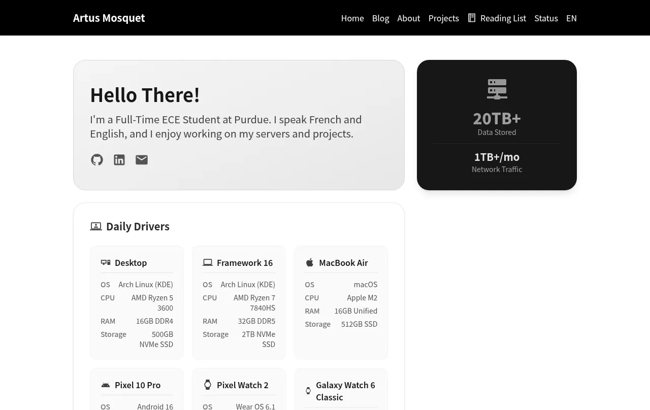 Preview of artus's website