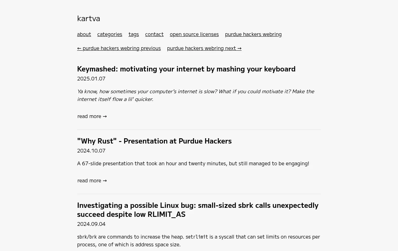 Preview of kartavya's website