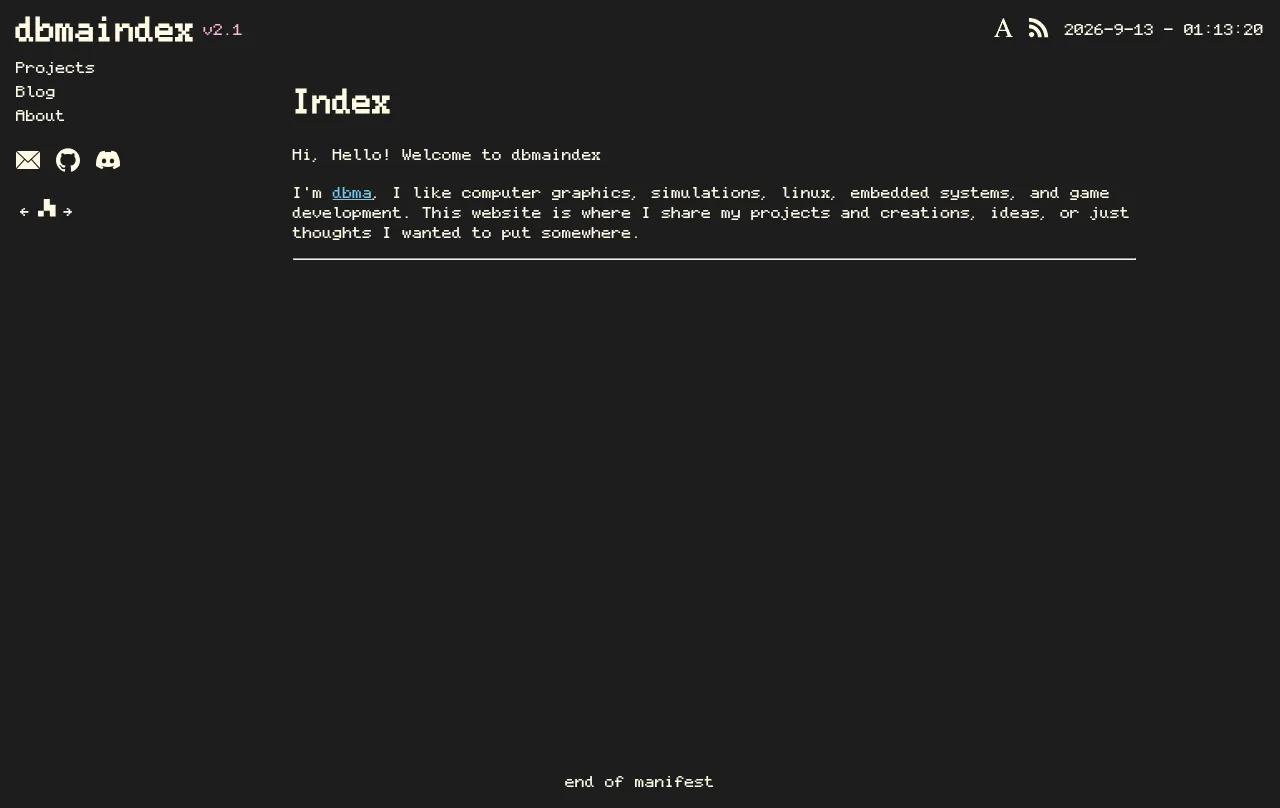 Preview of dbmaindex's website