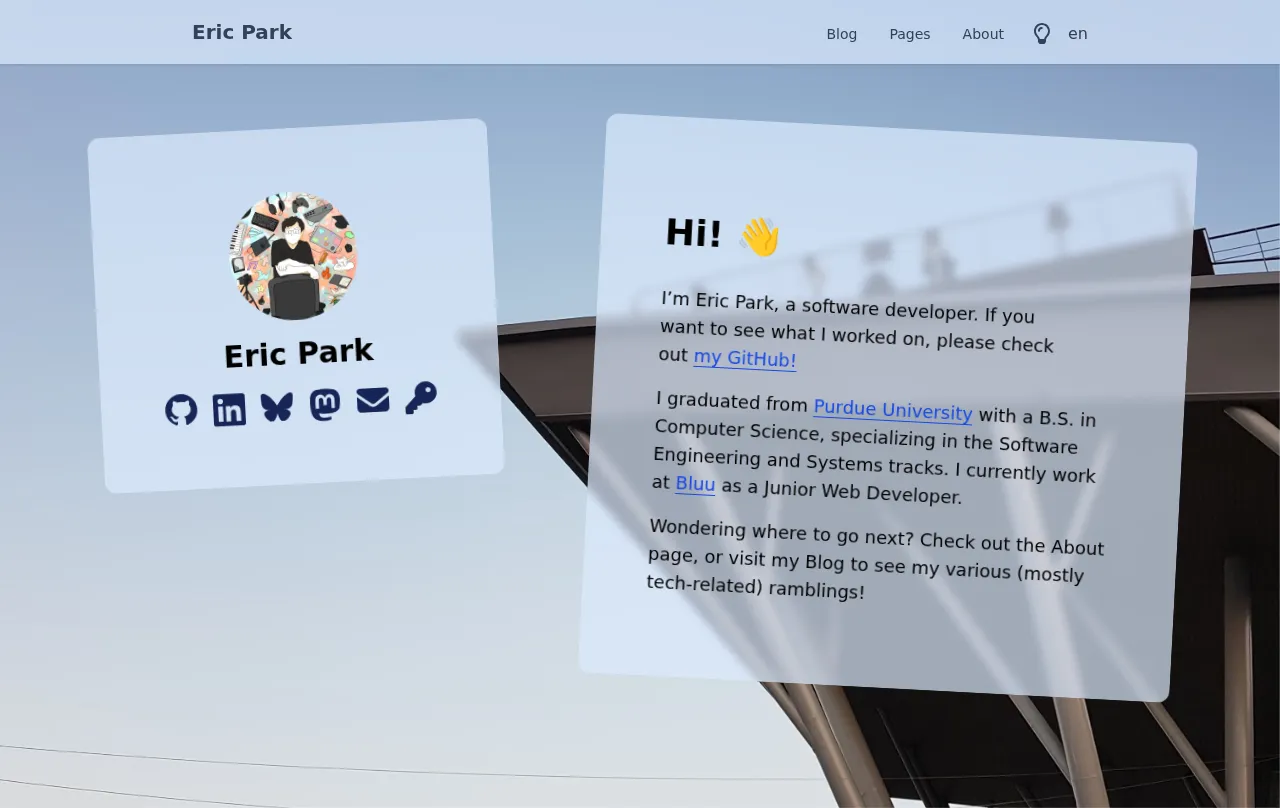 Preview of ericswpark's website