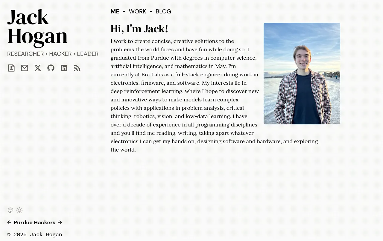 Preview of jack's website