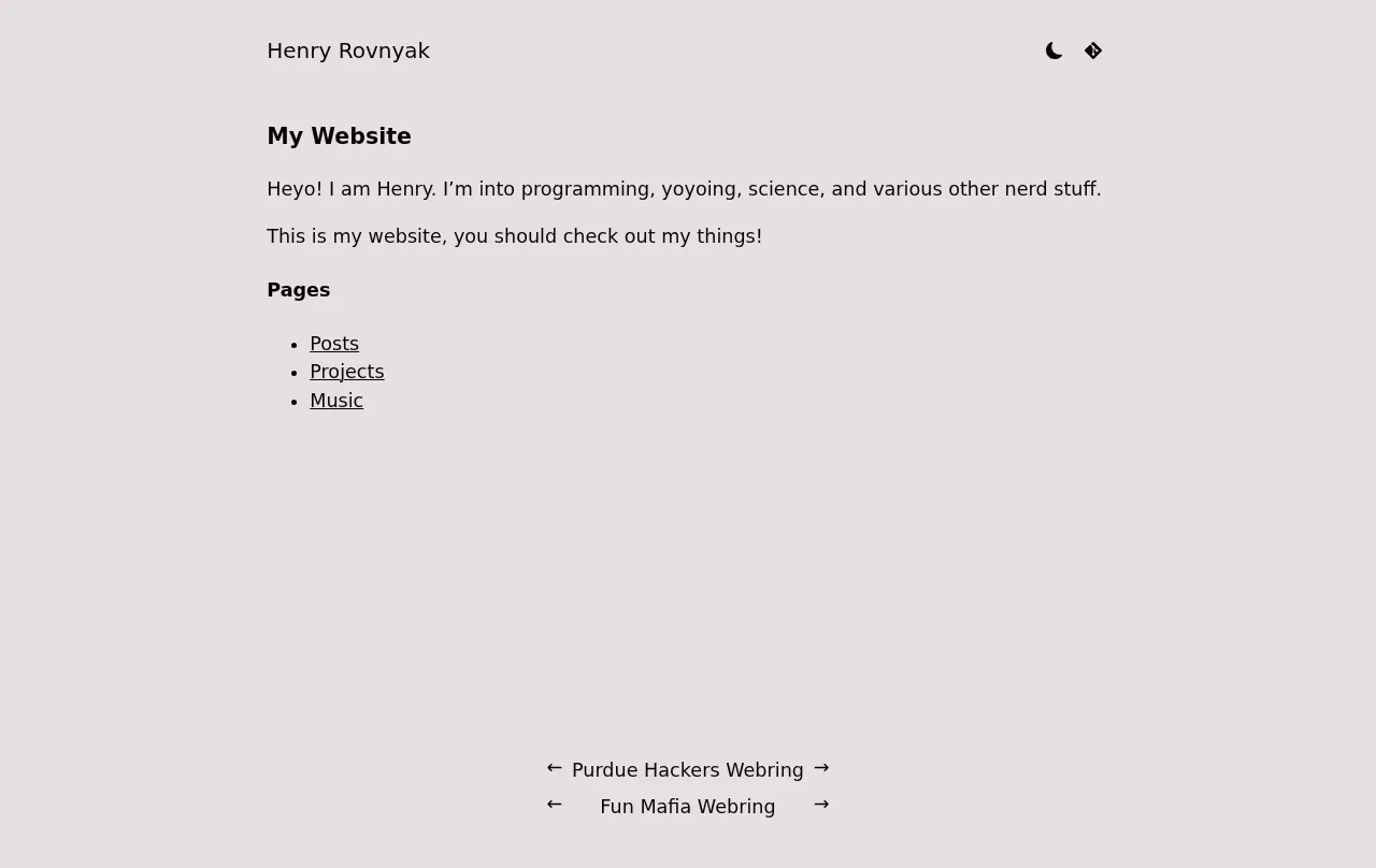Preview of henry's website