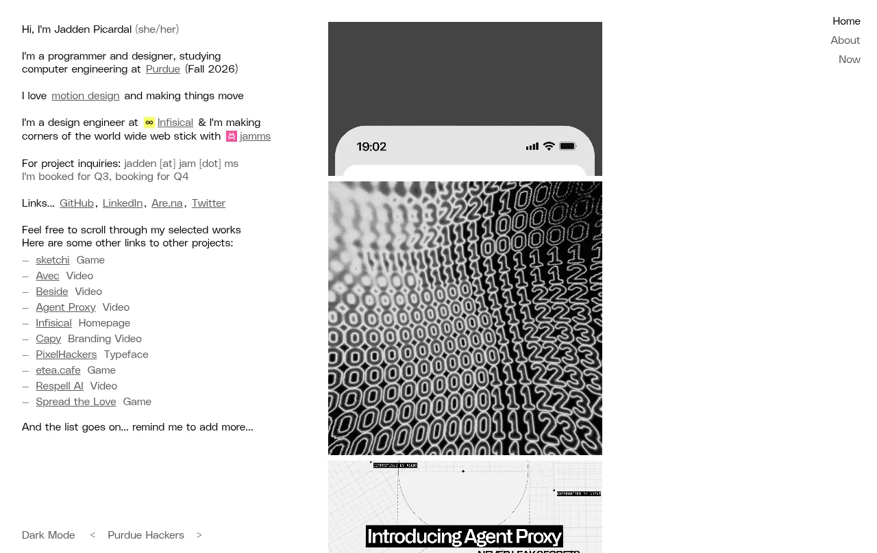 Preview of jadden's website